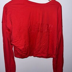 Women's Red Long Sleeve Top